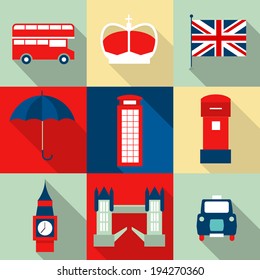 London vintage icons vectors