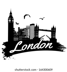 London in vintage style poster, vector illustration