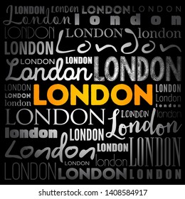 London wallpaper word cloud, travel concept background
