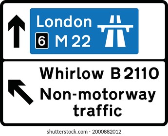 London, Whirlow, Non-Motorway traffic, Road signs in the United Kingdom