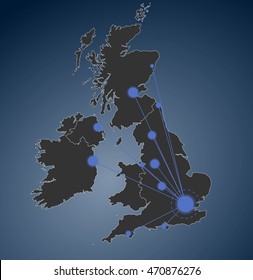 London-Centered Britain Map