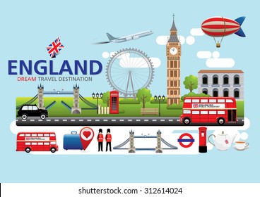 London,England Travel destination concept, Travel design templates collection, Info graphic elements for traveling to England.