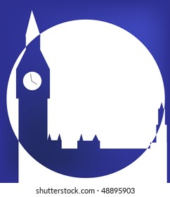 London's Big Ben Clock. Vector background