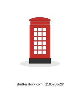 London's red phone box vector, graphic, and flat design.