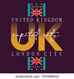 London,United Kingdom tee lettering Stylish Typography Graphic T shirt Print Vector Illustration Design