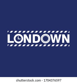 Londown Logo. Lockdown Coronavirus Covid-19 Symbol. Stay Home Icon. Vector Illustration Sign. 