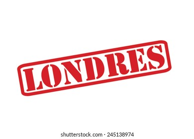 LONDRES (LONDON) Red Rubber Stamp Vector over a white background.