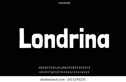Londrina Solid vector font alphabet with numbers