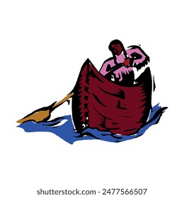 A lone adventurer steers a sleek motorboat across tranquil waters, embodying freedom and leisure. The sun glints off the surface, highlighting the man s focused expression as he navigates through