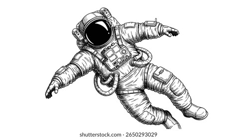 A Lone Astronaut Drifting in the Vast Emptiness of Interstellar Space Exploration