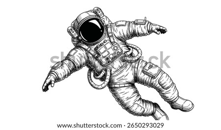 A Lone Astronaut Drifting in the Vast Emptiness of Interstellar Space Exploration