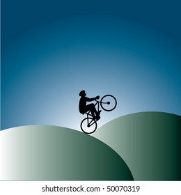 Lone bicycle vector background