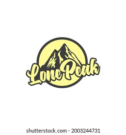 lone peak Mountain  logo design illustration