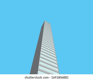 a lone skyscraper rising into the sky vector