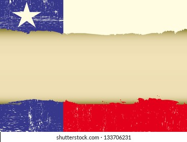 Lone Star Flag scratched flag. A texas flag with a large frame for your message