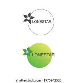 lone star, green clean cool leaf modern vector logo