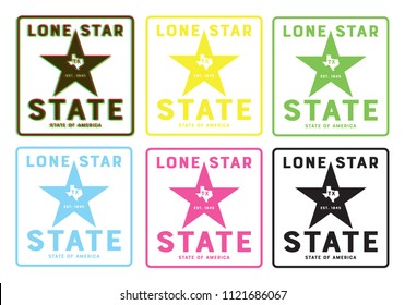 lone star state, Texas logo concept , can be use on t-shirt printing souvenir, food product label , website template,  advertisement vector eps.