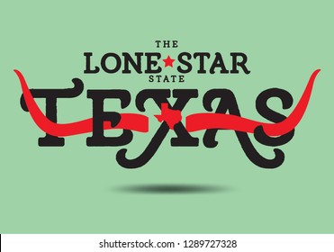 The Lone Star State TEXAS Logo Design concept, Vector EPS 10.