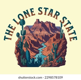 the lone star state texas logo vector illustration