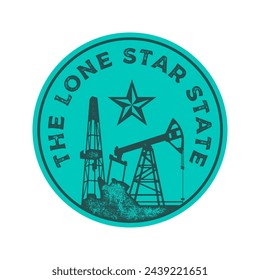 The Lone Star state textured vintage vector t-shirt and apparel design, typography, print, logo, poster. Global swatches