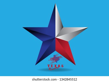 The Lone Star Texas Logo Design Concept, Vector EPS 10.