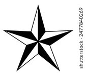 Lone star vector icon. Sharp edges and bold outline in minimalistic design. For graphic design projects, digital illustration.