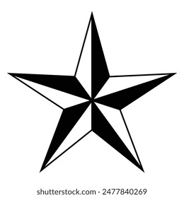 Lone star vector icon. Sharp edges and bold outline in minimalistic design. For graphic design projects, digital illustration.