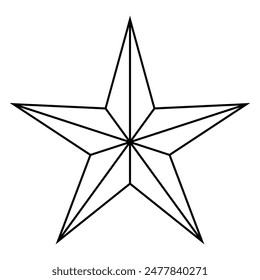 Lone star vector icon. Sharp edges and bold outline in minimalistic design. For graphic design projects, digital illustration.