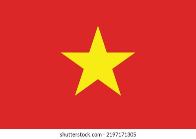 Lone Star Vietnam Flag. Vector Illustration. 