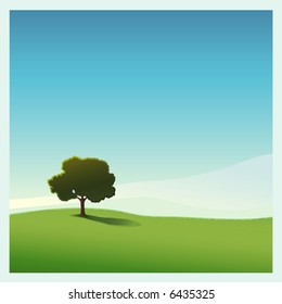 A lone tree on a clear day.