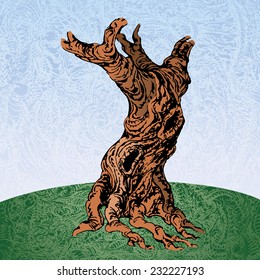 Lone tree trunk