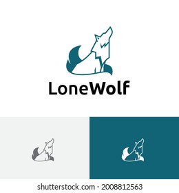 Lone Wolf Howling Jungle Nature Wildlife Logo