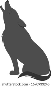 Lone wolf, illustration, vector on white background.