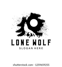 Lone Wolf logo design template