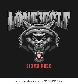 lone wolf logo illustration concept