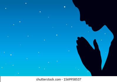 Silhouette Of A Lonely Woman Kneeling On The Floor And Asking For Help And  Praying, Arms Up Royalty Free SVG, Cliparts, Vectors, and Stock  Illustration. Image 131301687.