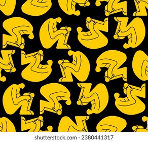 Loneliness pattern seamless. lonely man symbol background