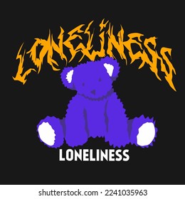 Loneliness. Trendy Urban Streetwear Design in Luxury, Edgy and Brutalist Style