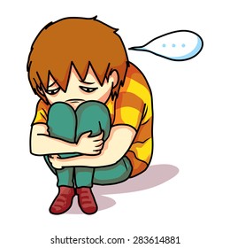 Lonely boy vector