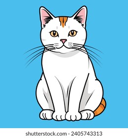 Eine einsame Katze setzt sich