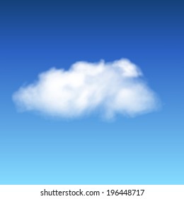einsame Wolke am blauen Himmel