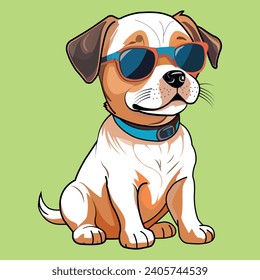 A lonely dog is sitting down, vector art