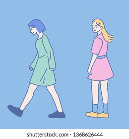 A lonely girl looking back
