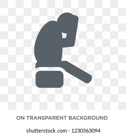 lonely human icon. Trendy flat vector lonely human icon on transparent background from Feelings collection. 