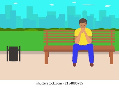 Lonely man in the park