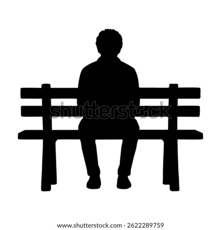 Lonely Man silhouette. Vector image