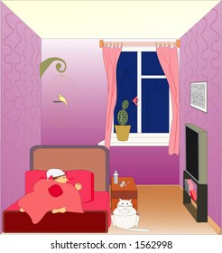 lonely man sleeping