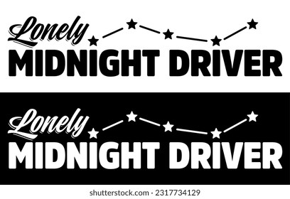 Lonely Midnight Driver Car Sticker, Decal, Vinyl, Label, Windshield Window JDM Japanese Letters Sticker