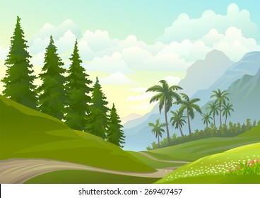 Lonely Pathway through grasslands