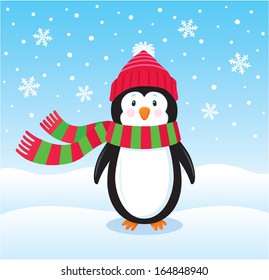Lonely Penguin in the Snow